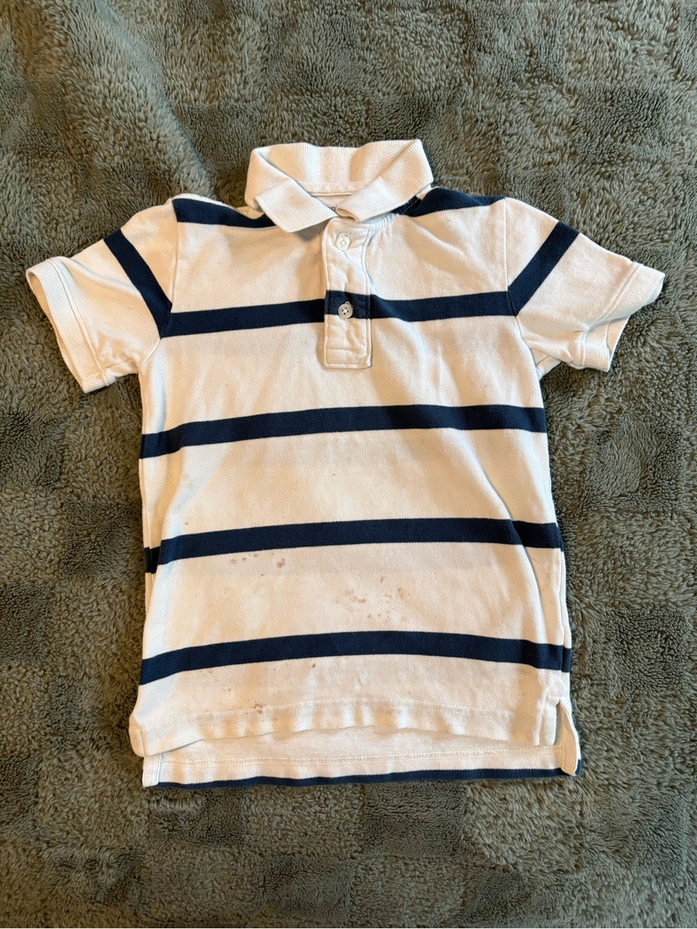GAP White and Navy Striped Polo Shirt